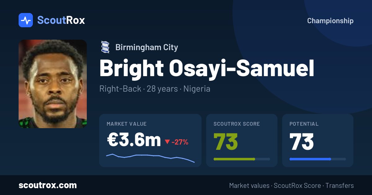 Bright Osayi-Samuel stats & market value