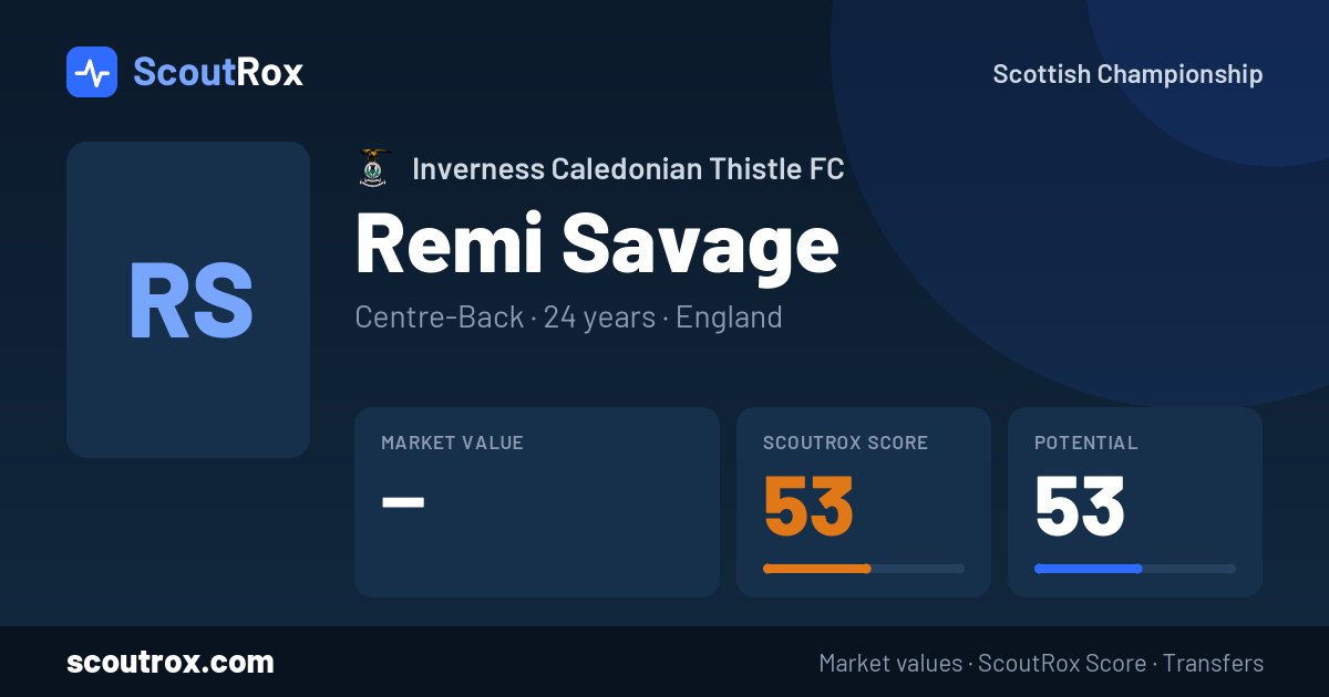 Remi Savage stats & market value